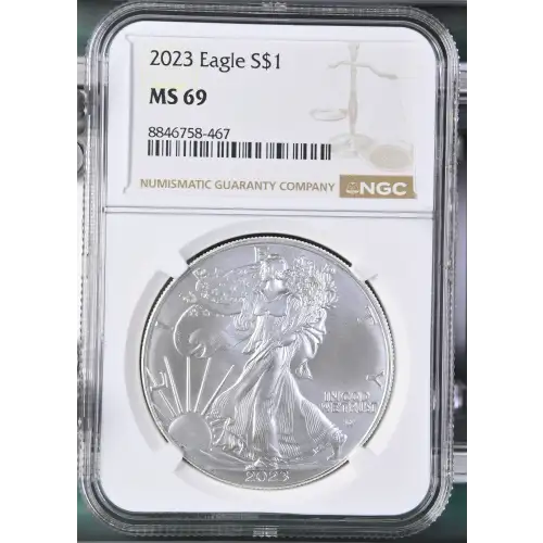 2023 - 1oz Silver Eagle - S$1 NGC MS69 (D10-B31)